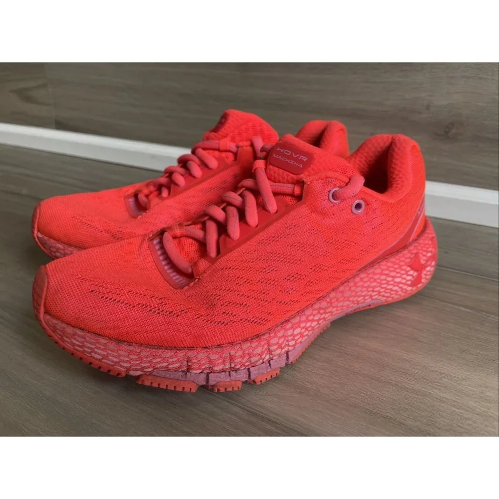 Under Armour Womens HOVR Machina 3021956-602 Red Running‎ Shoes Sneakers Size 6 - Picture 2 of 12